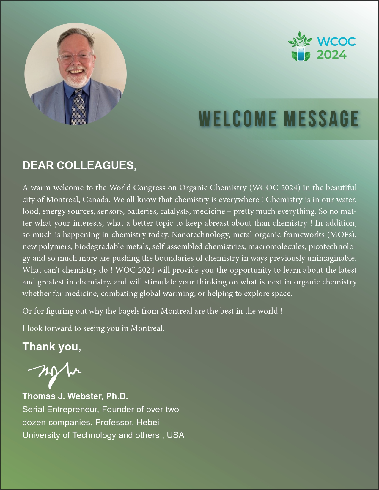 Message Organic Chemistry Conference 2024 Organic Chemistry